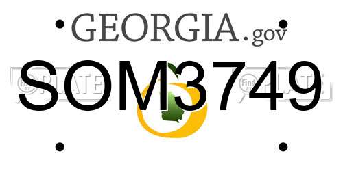 SOM3749 Georgia License Plate