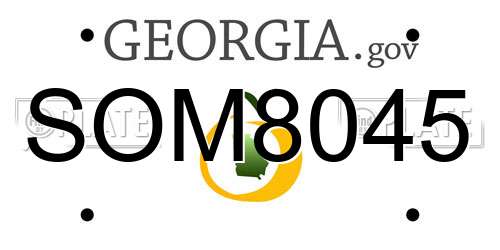 SOM8045 Georgia License Plate