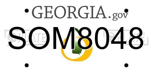 SOM8048 Georgia License Plate