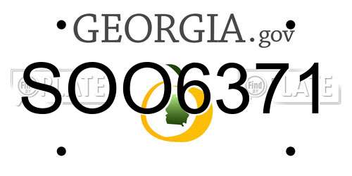 SOO6371 Georgia License Plate