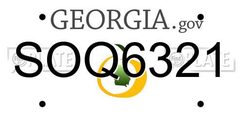 SOQ6321 Georgia License Plate