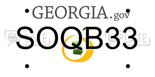 SOQB33 Georgia License Plate