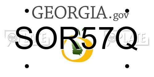 SOR57Q Georgia License Plate