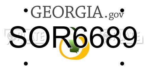 SOR6689 Georgia License Plate