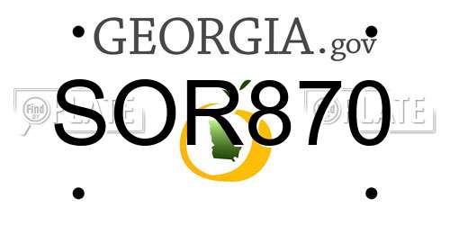 SOR870 Georgia License Plate
