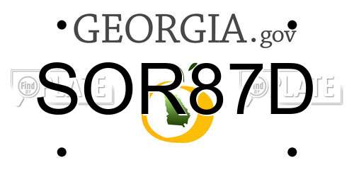 SOR87D Georgia License Plate