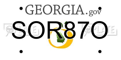 SOR87O Georgia License Plate