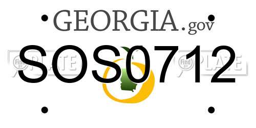 SOS0712 Georgia License Plate