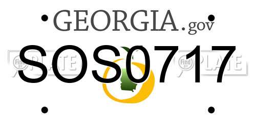SOS0717 Georgia License Plate