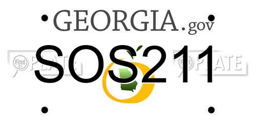 SOS211 Georgia License Plate