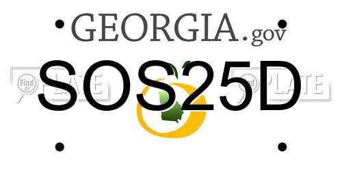SOS25D Georgia License Plate