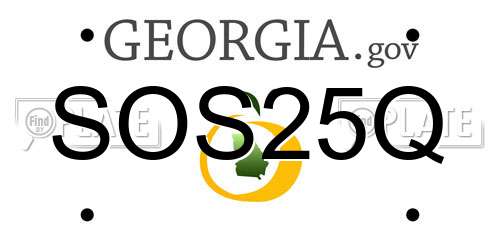 SOS25Q Georgia License Plate