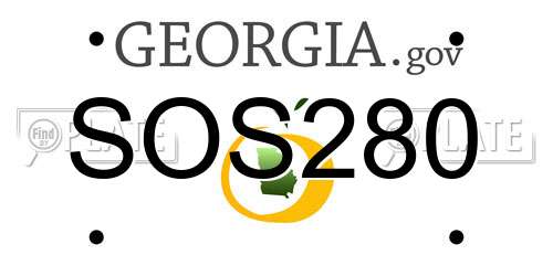 SOS280 Georgia License Plate