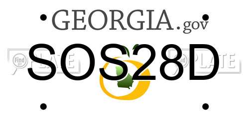 SOS28D Georgia License Plate