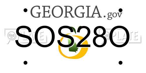 SOS28O Georgia License Plate