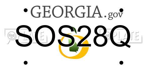 SOS28Q Georgia License Plate