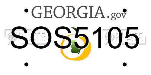 SOS5105 Georgia License Plate