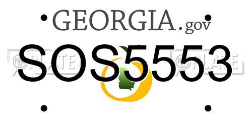 SOS5553 Georgia License Plate