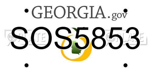 SOS5853 Georgia License Plate