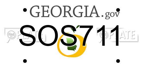 SOS711 Georgia License Plate