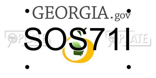 SOS71I Georgia License Plate