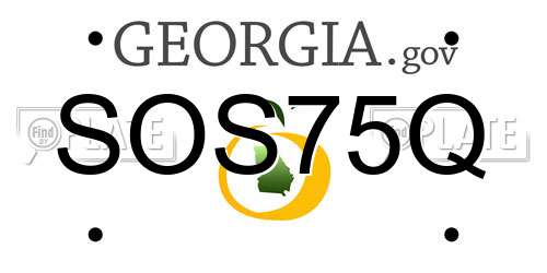SOS75Q Georgia License Plate