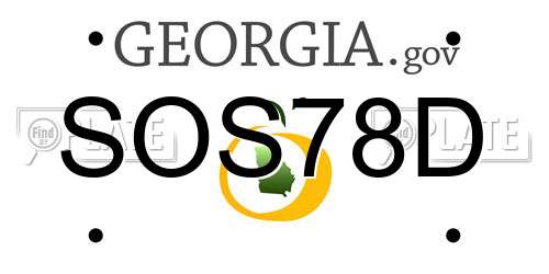 SOS78D Georgia License Plate