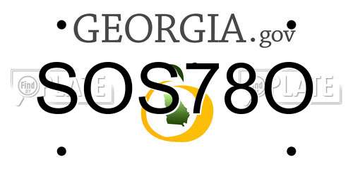 SOS78O Georgia License Plate
