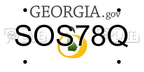 SOS78Q Georgia License Plate