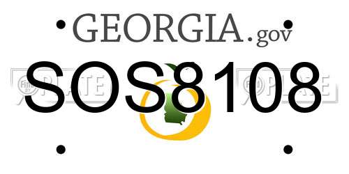 SOS8108 Georgia License Plate