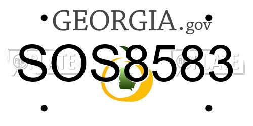 SOS8583 Georgia License Plate