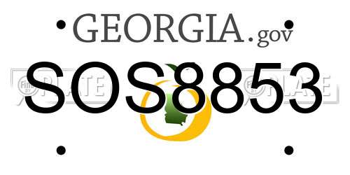 SOS8853 Georgia License Plate