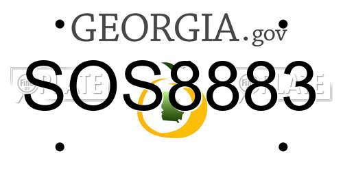 SOS8883 Georgia License Plate