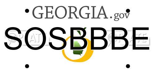 SOSBBBE Georgia License Plate