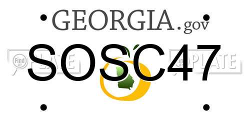 SOSC47 Georgia License Plate