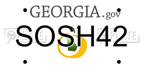 SOSH42 Georgia License Plate