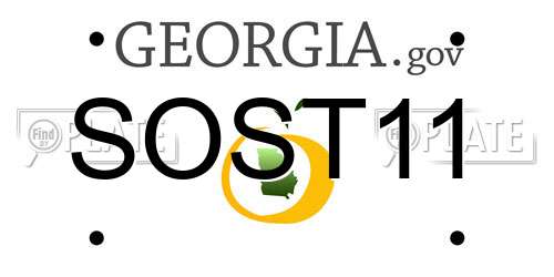 SOST11 Georgia License Plate