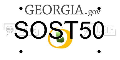 SOST50 Georgia License Plate