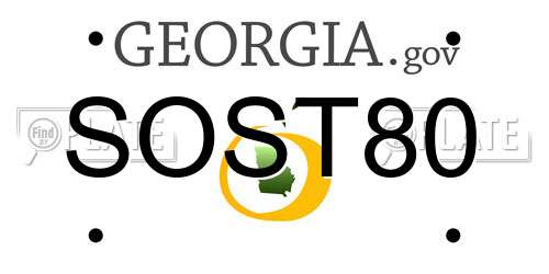 SOST80 Georgia License Plate