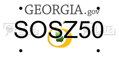SOSZ50 Georgia License Plate