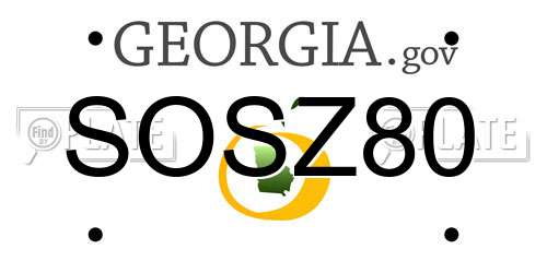 SOSZ80 Georgia License Plate