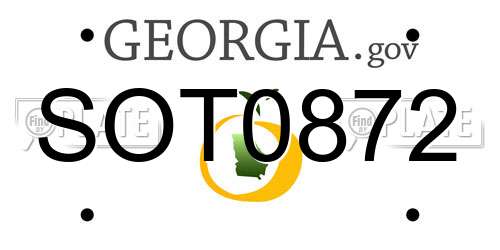 SOT0872 Georgia License Plate