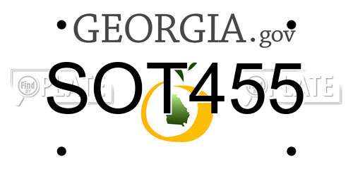 SOT455 Georgia License Plate
