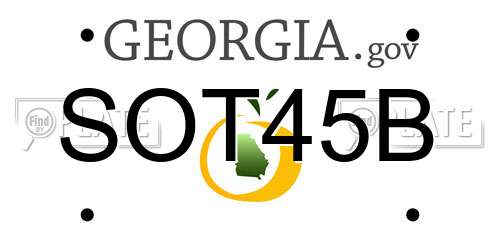 SOT45B Georgia License Plate