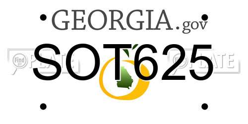 SOT625 Georgia License Plate