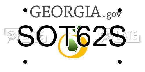 SOT62S Georgia License Plate