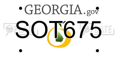 SOT675 Georgia License Plate