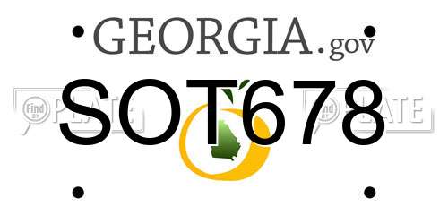 SOT678 Georgia License Plate