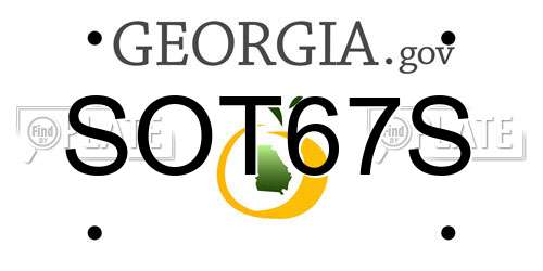 SOT67S Georgia License Plate