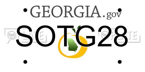 SOTG28 Georgia License Plate